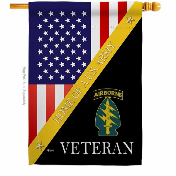 Guarderia 28 x 40 in. Home of Special Forces Airborne House Flag with Armed Army Dbl-Sided Vertical  Banner GU4156349
